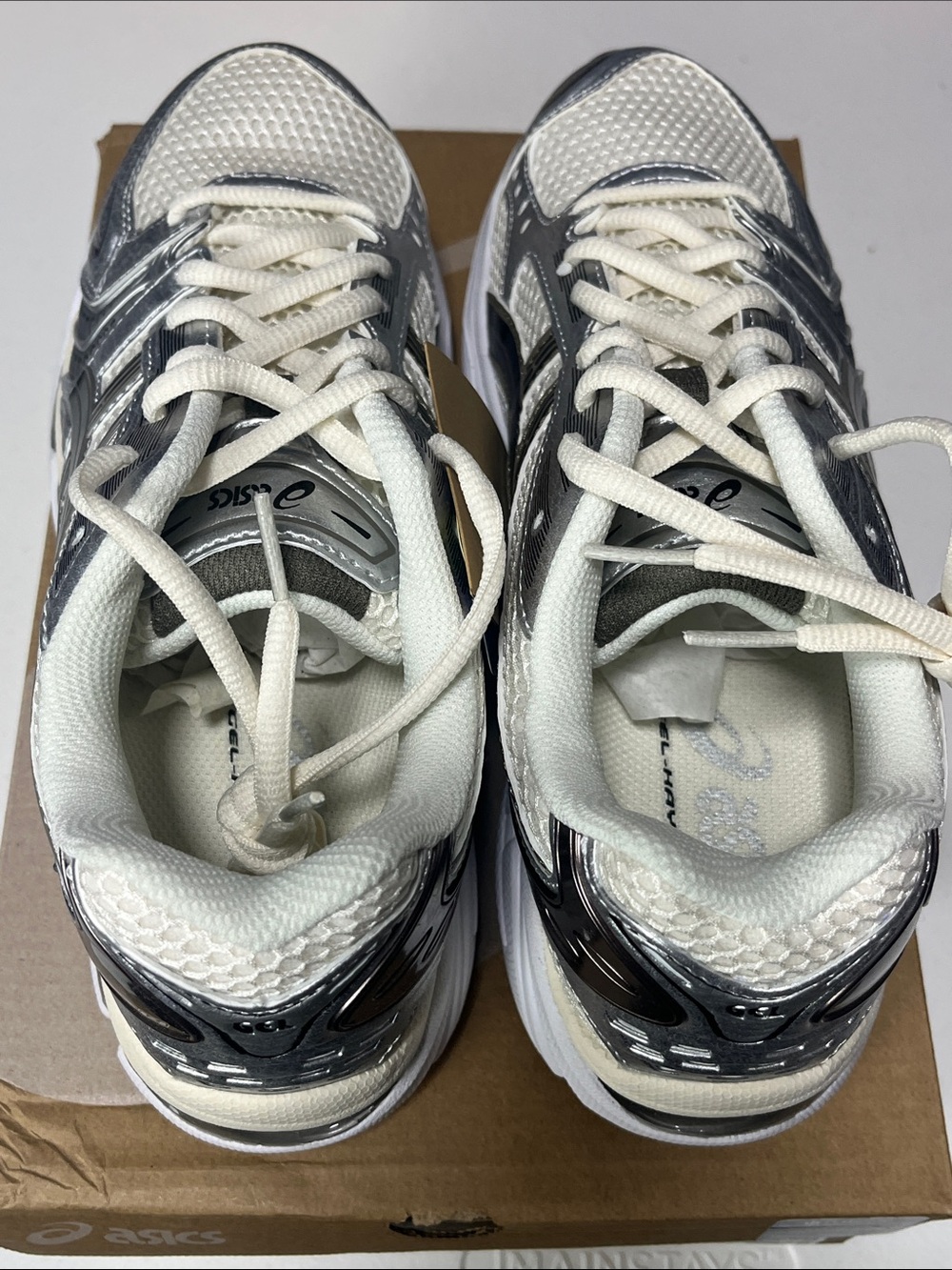 Asics Kids White and Silver Running Sneakers